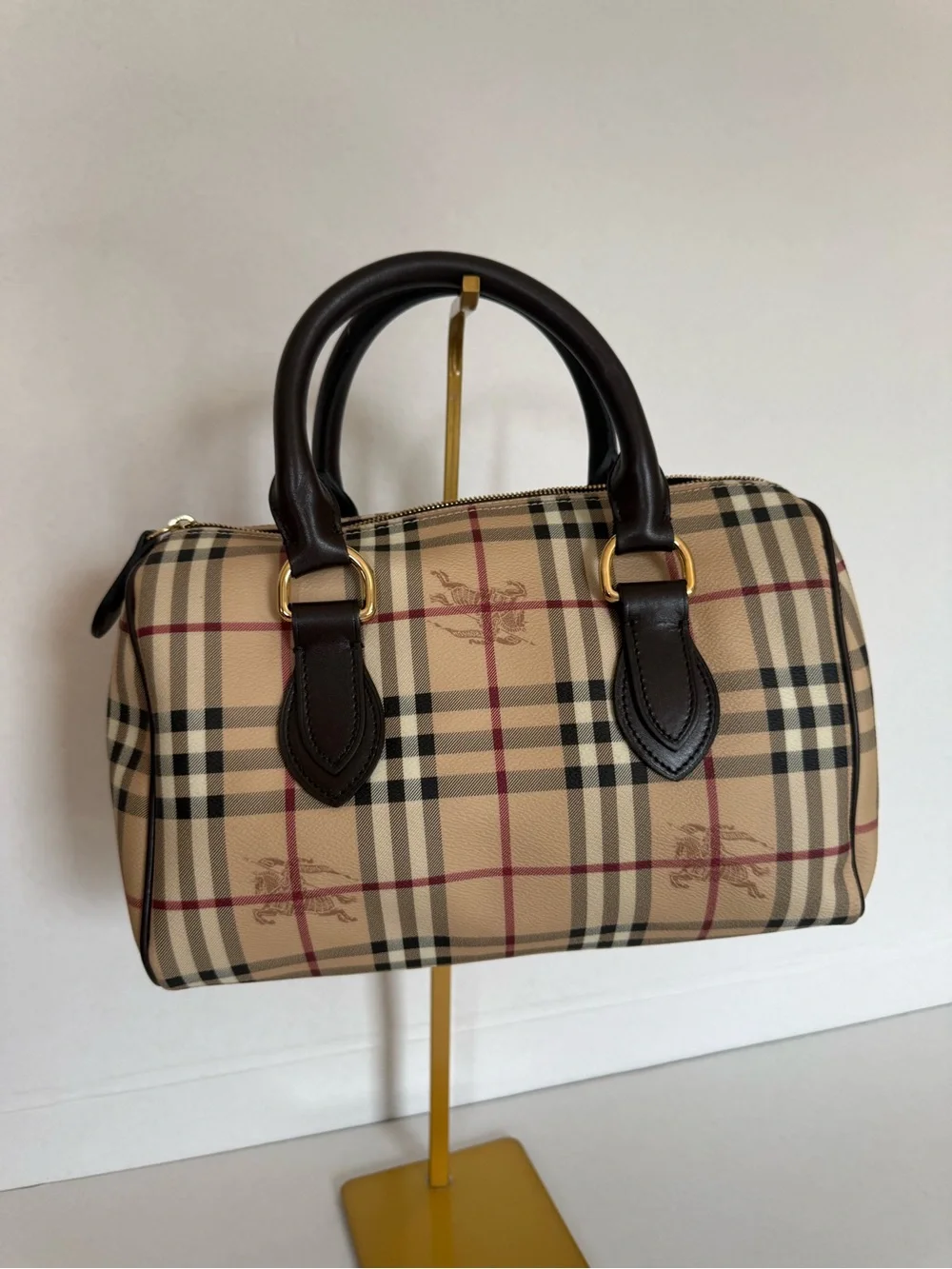 Burberry Haymarket Chocolate Check Chester Satchel